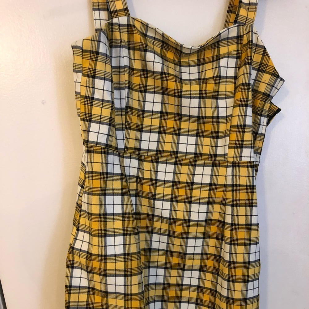 H&M yellow plaid dress!